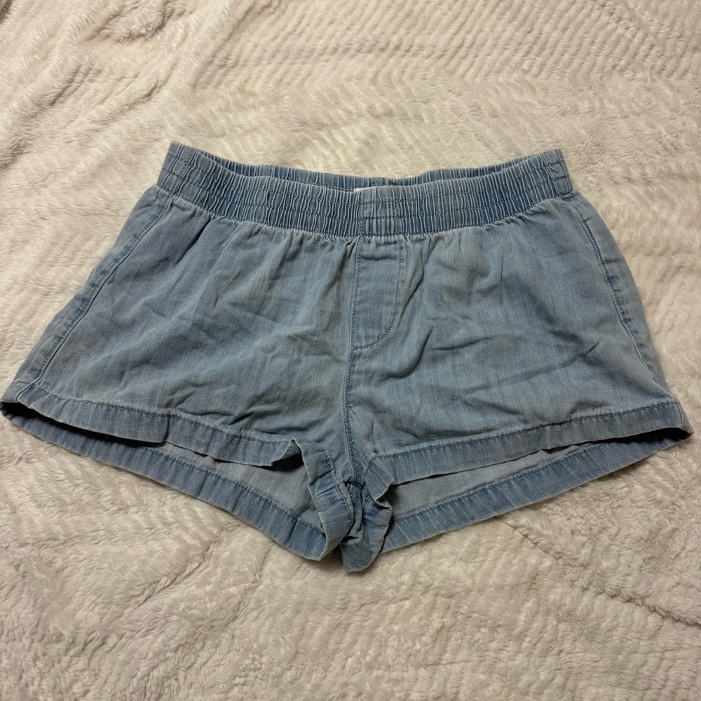 old navy cotton denim elastic waist shorts